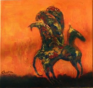Voir le détail de cette oeuvre: Cheval ailé - Huile sur toile - 40x40