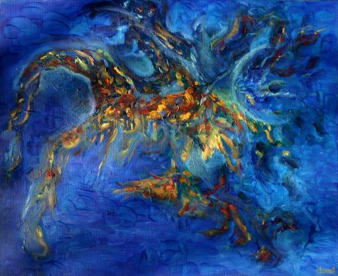 Aquamarine - Huile sur toile - 45x55